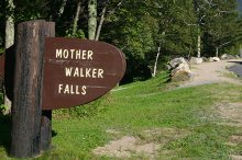 Sign for Mother Walker Falls