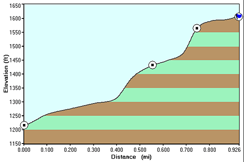 Profile of hike to Laurel Run Falls