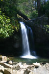 View of Grotto Falls after crossing behind the falls