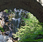 Shot of Hadlock Falls under the bridge