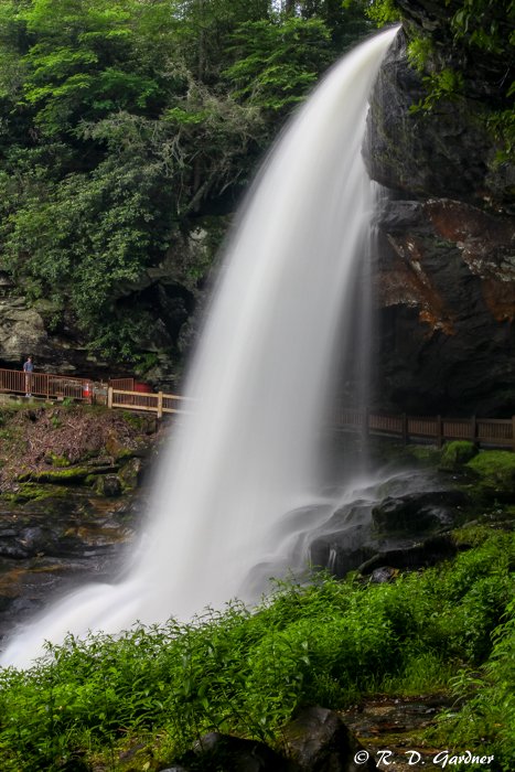 Side view of Dry Falls near Highlands, NC