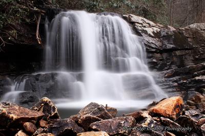 Straight Branch Falls, high flow